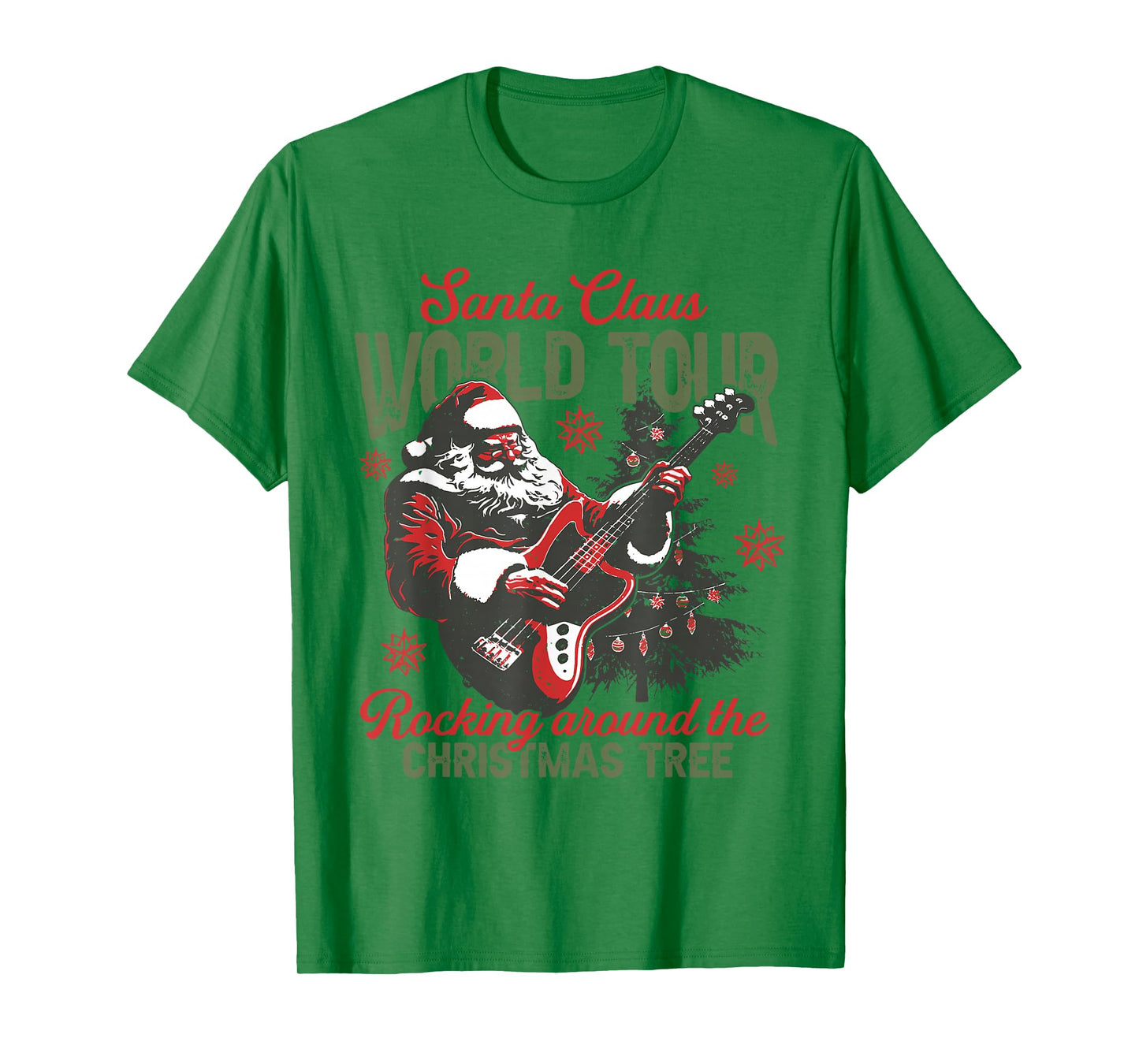 Santa Claus World Tour Rocking Around The Christmas Tree T-Shirt