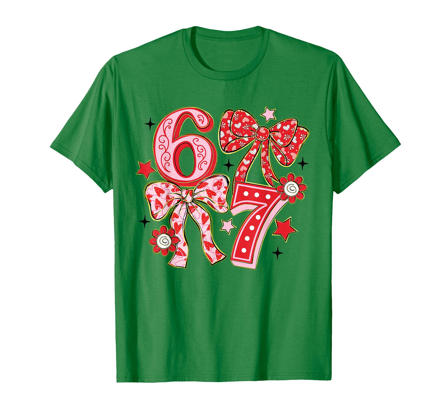 Six Seven 67 Meme Coquette Bow 6 7 Valentines Day Girls Kids T-Shirt