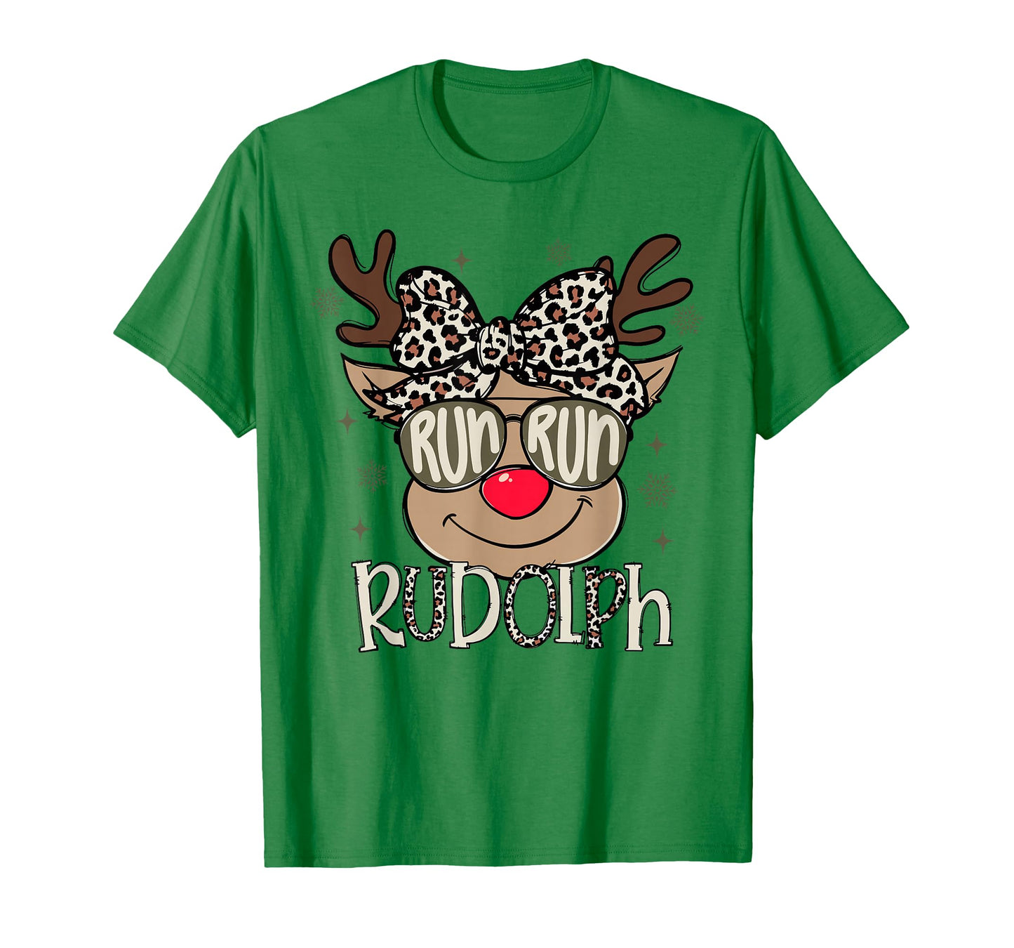 Run Rudolph Santa's Reindeer Christmas Camo Girls Toddlers T-Shirt