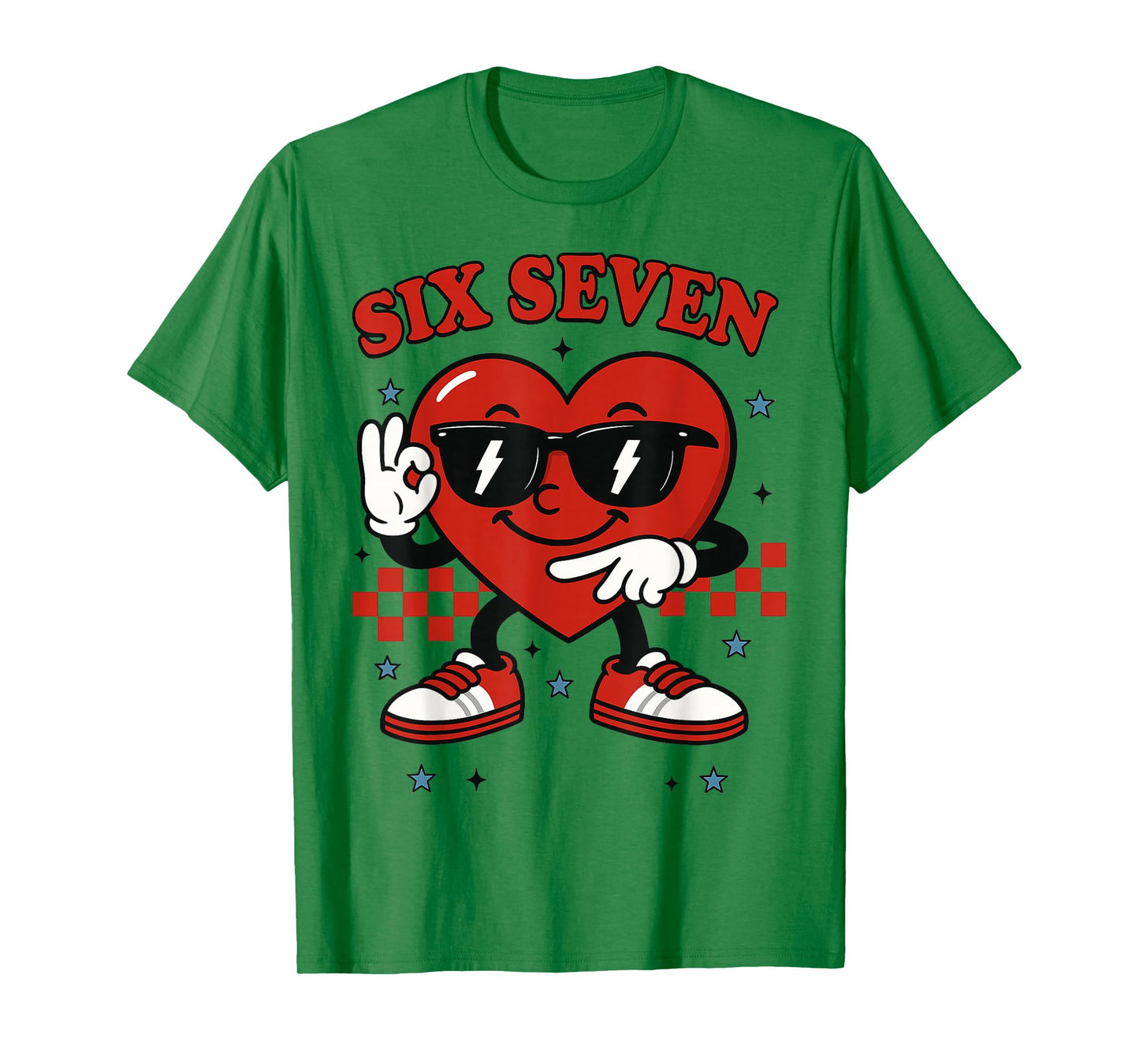 Six Seven Heart 6 7 Meme Boy Girl Funny Valentine Kid T-Shirt