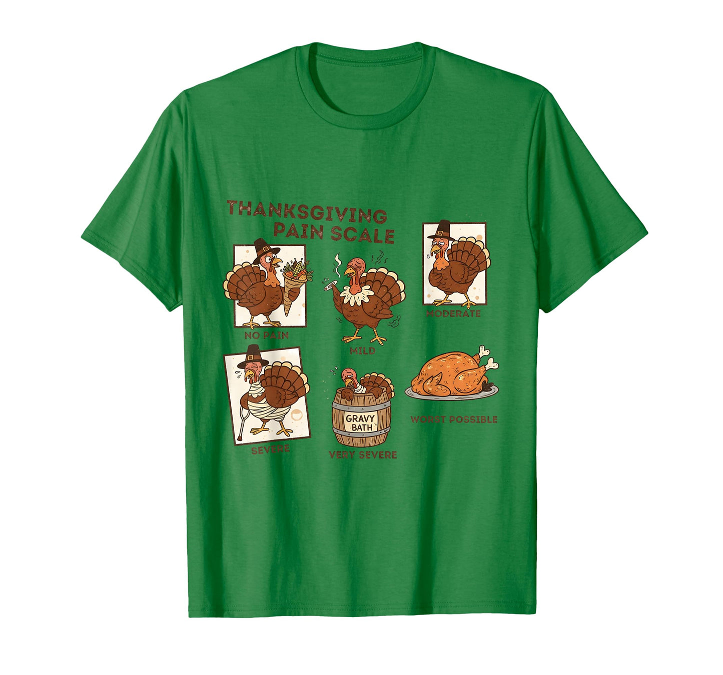 Thanksgiving Pain Scale Turkey Funny Nurse Medical Humor T-Shirt