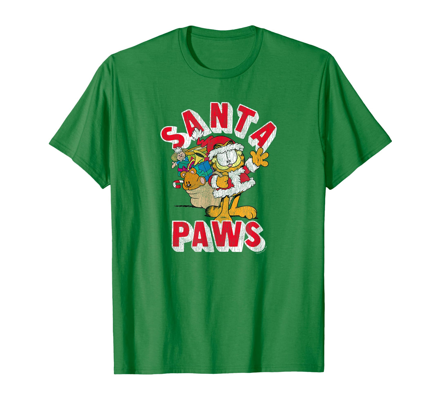 Garfield Santa Paws Cute Christmas Delivery Cartoon Cat T-Shirt