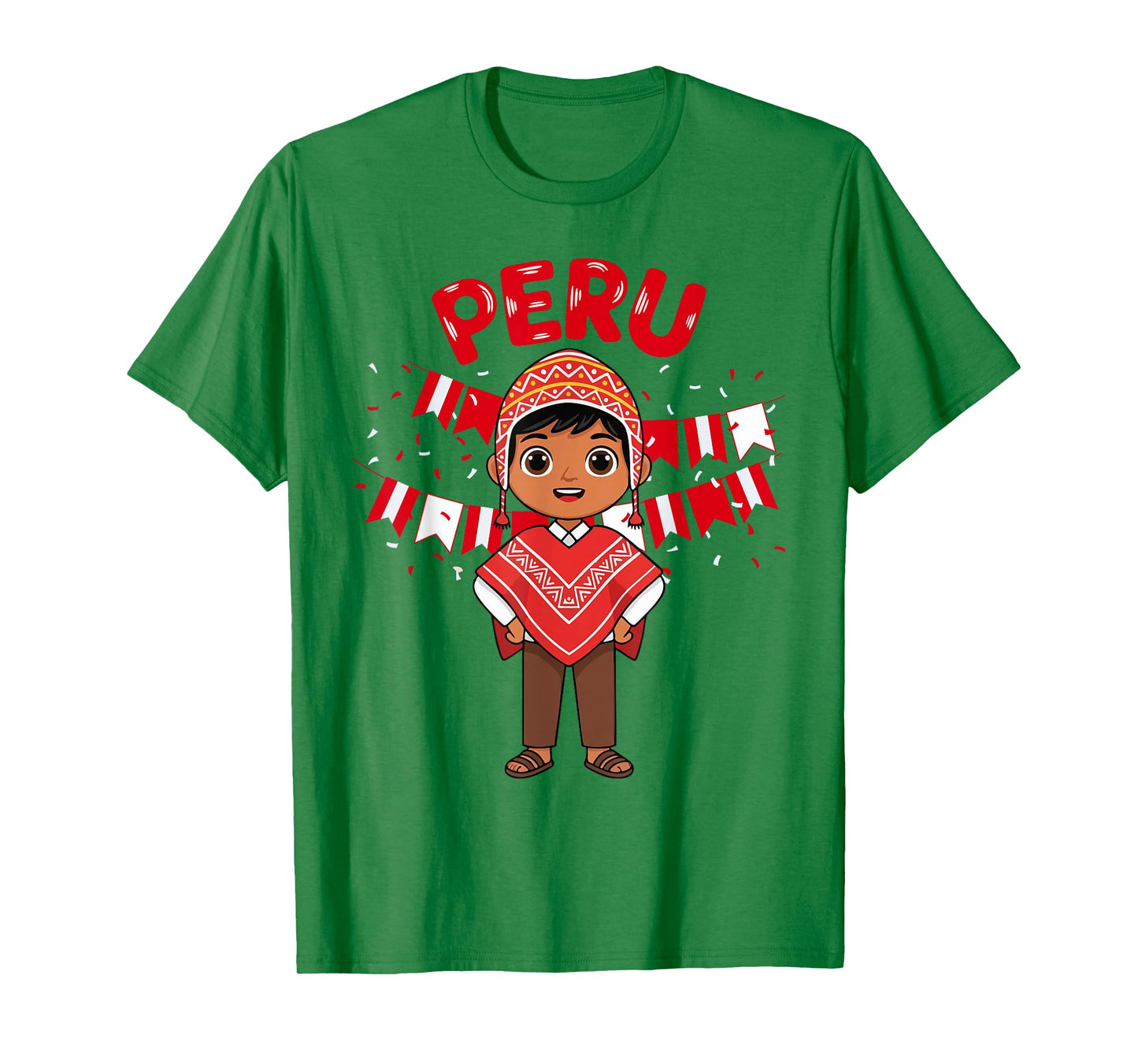 Peru Peruvian Boy Traditional Outfit Wear Flag Heritage T-Shirt