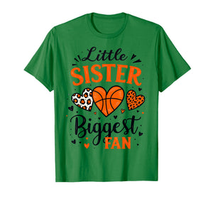 Little Sister Biggest Fan Brother Bigster of Basketball Girl T-Shirt