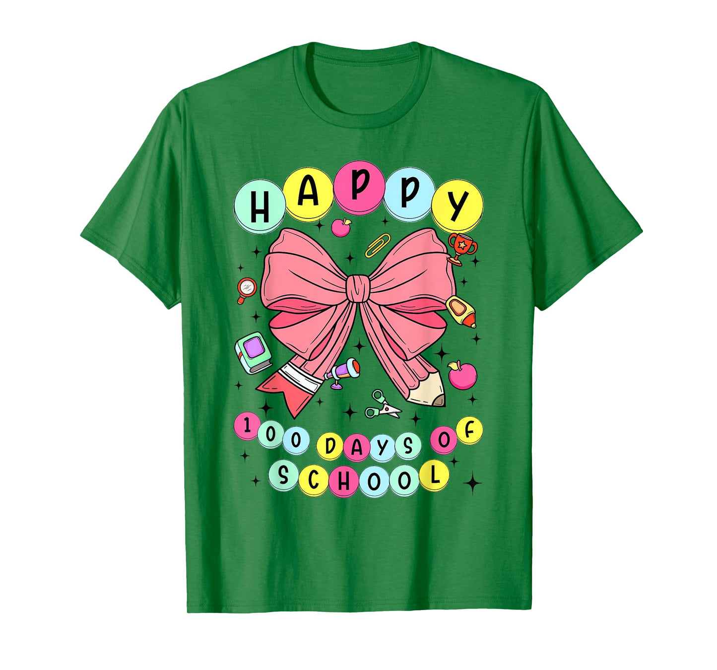 Coquette Bow 100th Day of School 100 Days Pencil Bow Girly T-Shirt