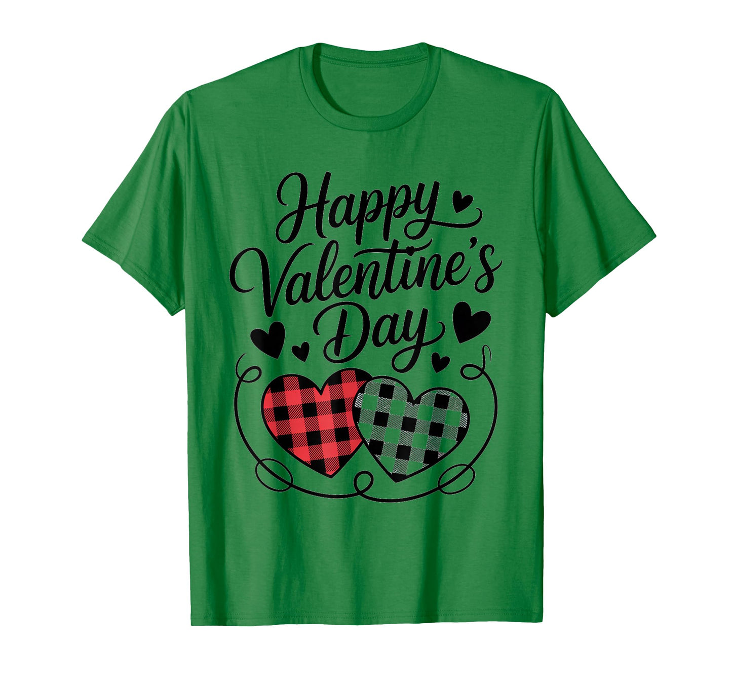 Happy Valentines Day Plaid Hearts Cute Love T-Shirt