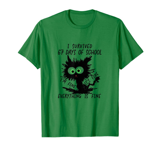 I Survived 67 Days of School Funny Six Seven Meme T-Shirt