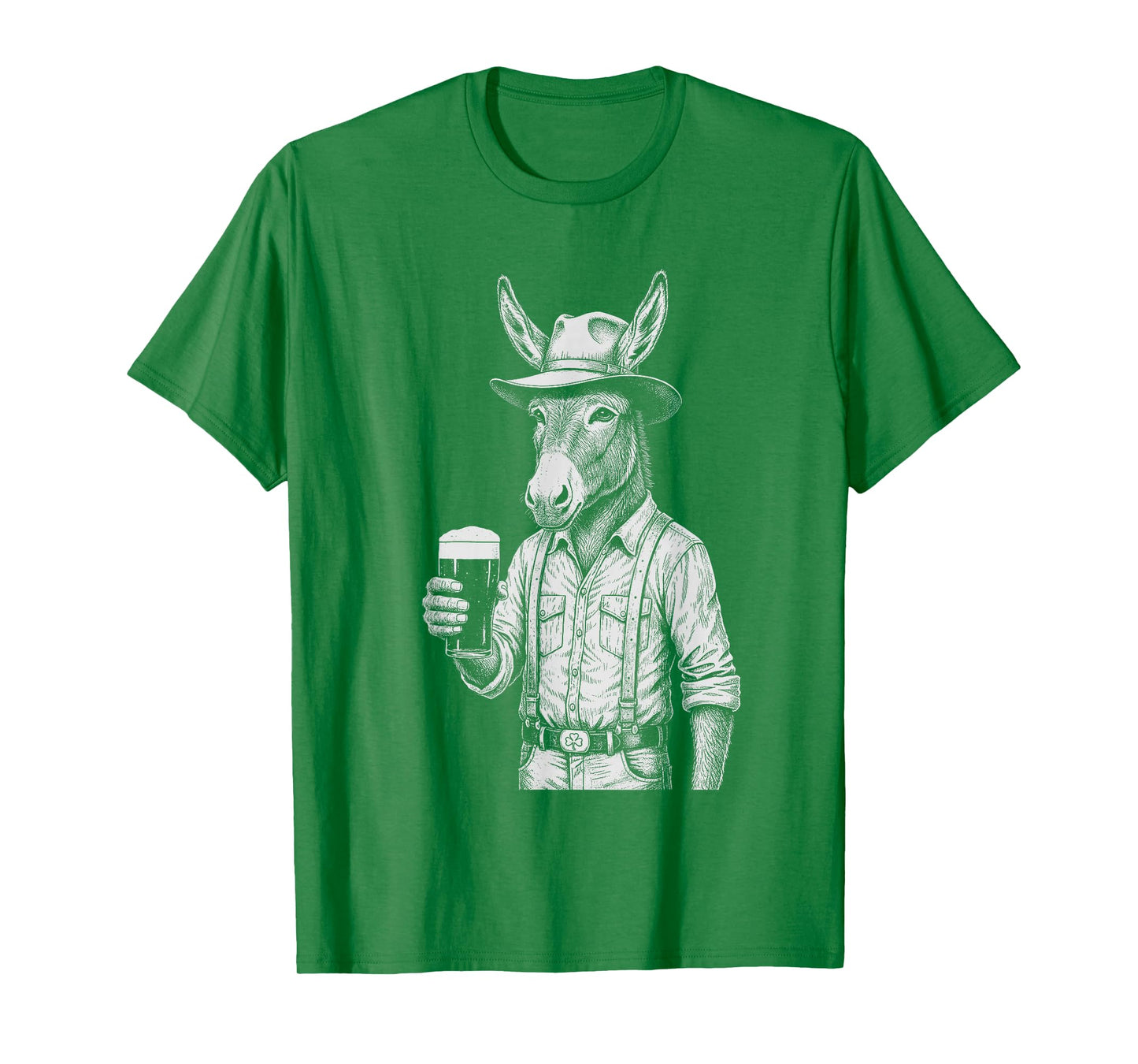 Donkey Funny St. Patrick’s Day – Irish Drink Glass Graphic T-Shirt