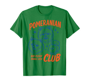 Retro Pomeranian Club Cute Small Dog Club Pet Lover T-Shirt