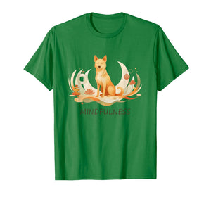 Peace Walking Monk Dog Minimalist Zen Art T-Shirt