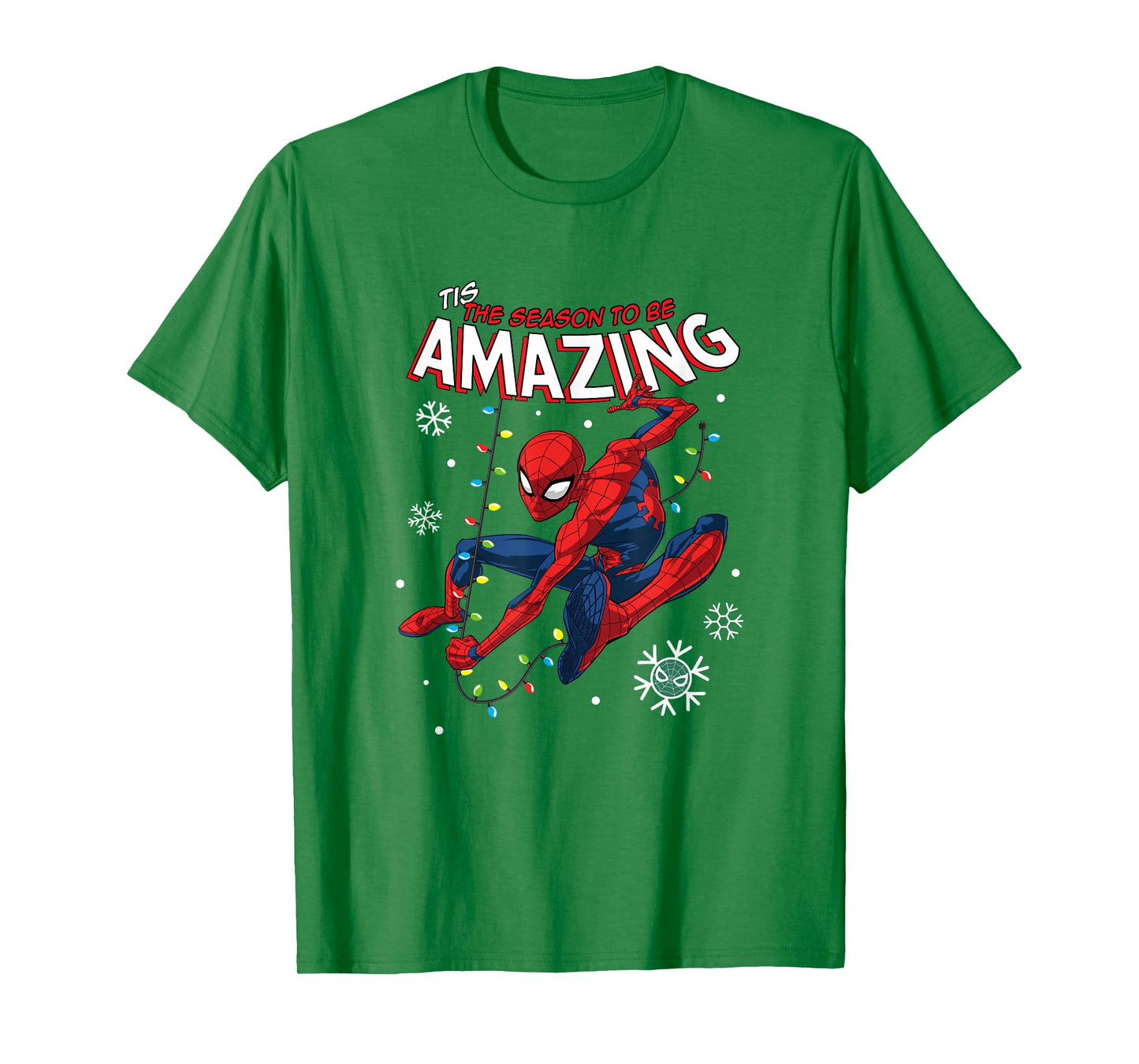 Marvel Comics Spider-Man Christmas Lights Web Crawler T-Shirt