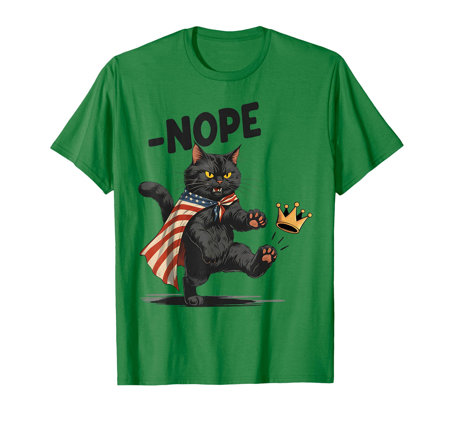 Funny Black Cat No Kings October 18 No Kings Day Men Women T-Shirt