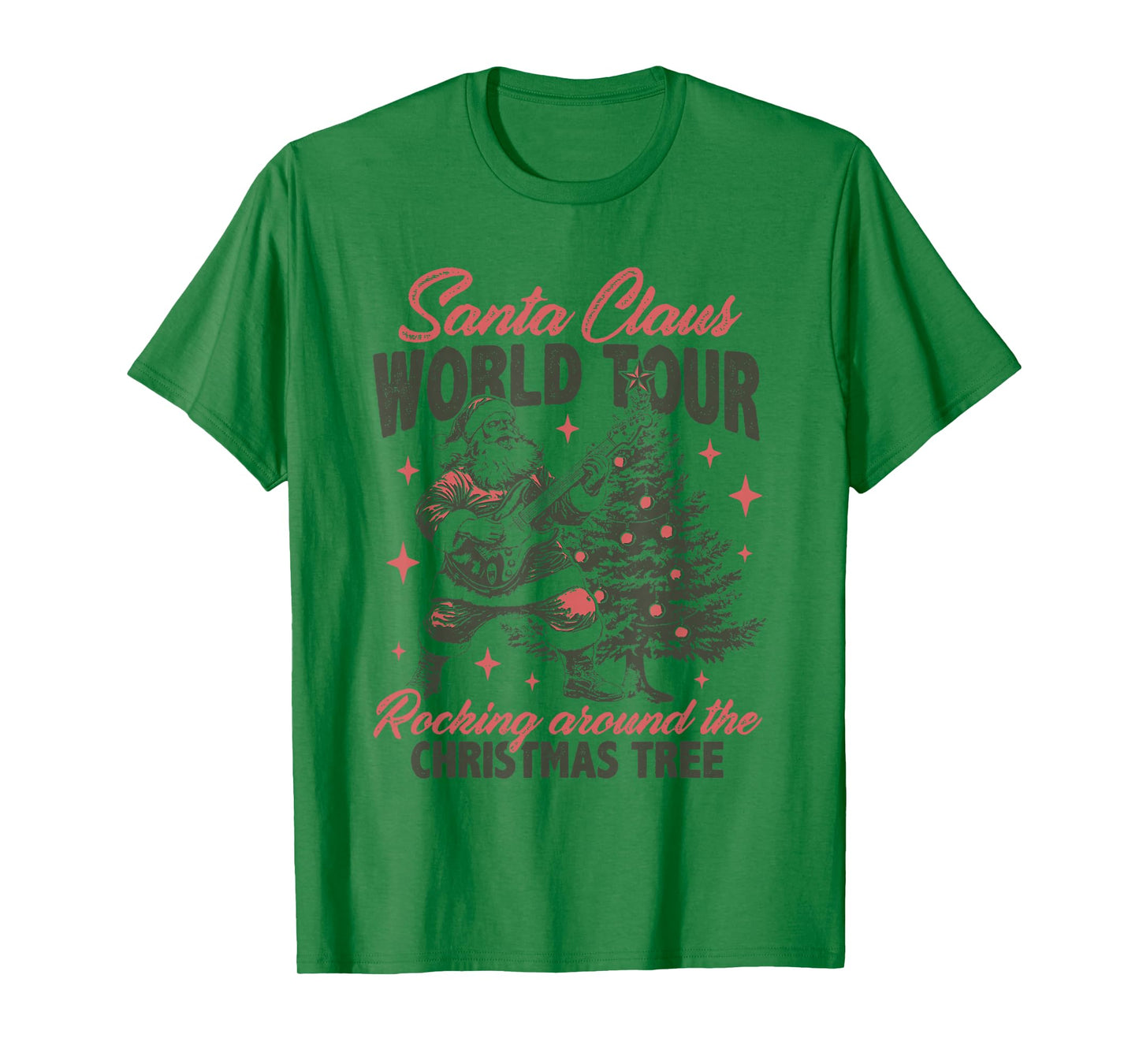 Santa Claus World Tour Rocking Around The Christmas Tree T-Shirt