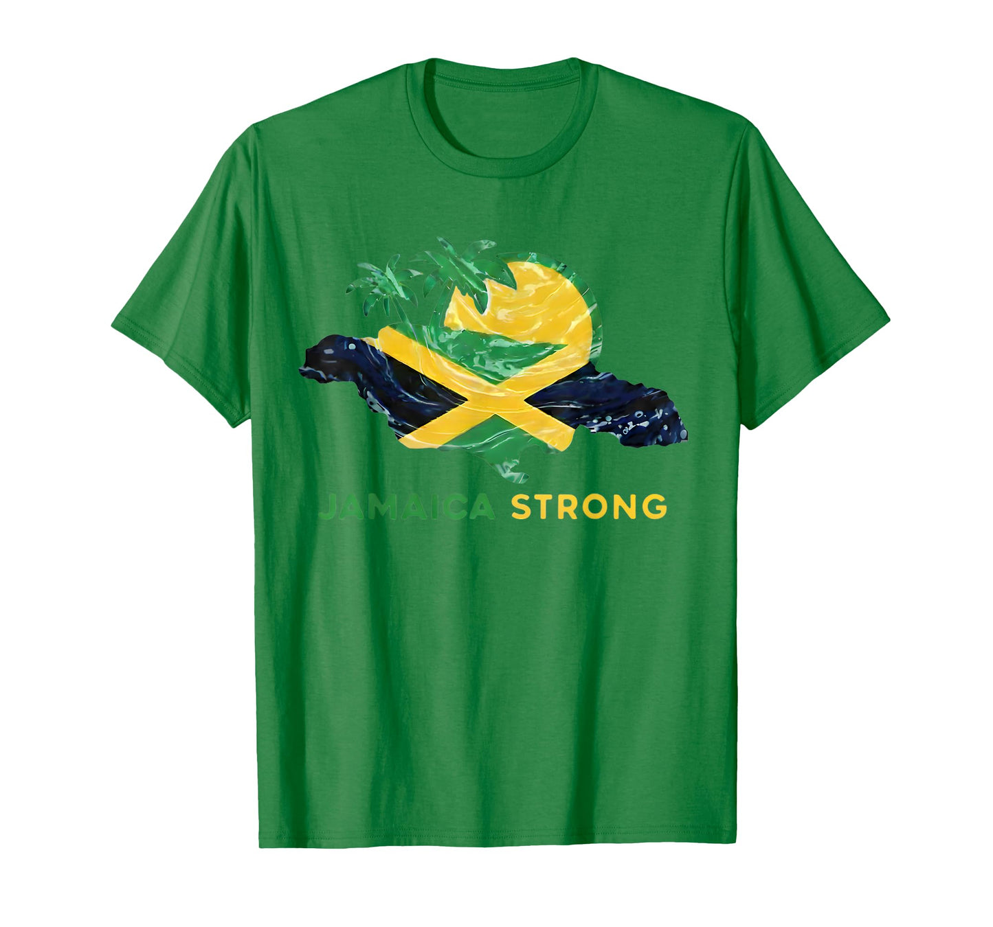 Jamaica Strong I Love Jamaican Flag Heart Women Men T-Shirt