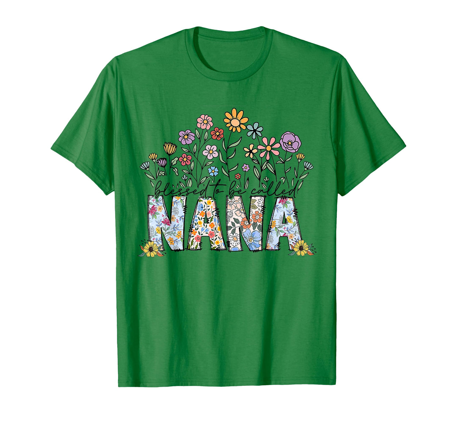 Blessed to Be Called Nana Floral Women Girls Mothers Day T-Shirt