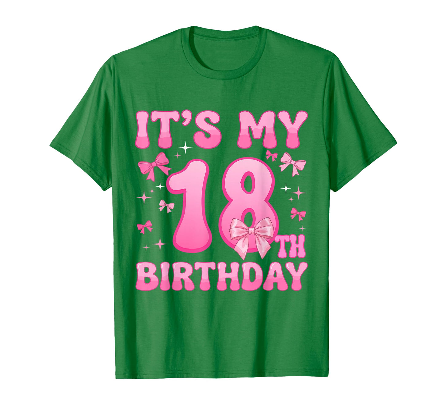 18th Birthday Shirt Girls Coquette Bow 18 Year Old Birthday T-Shirt