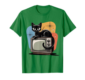Atomic Age, Retro Cat, Vintage & Modern Mid-Century TV T-Shirt