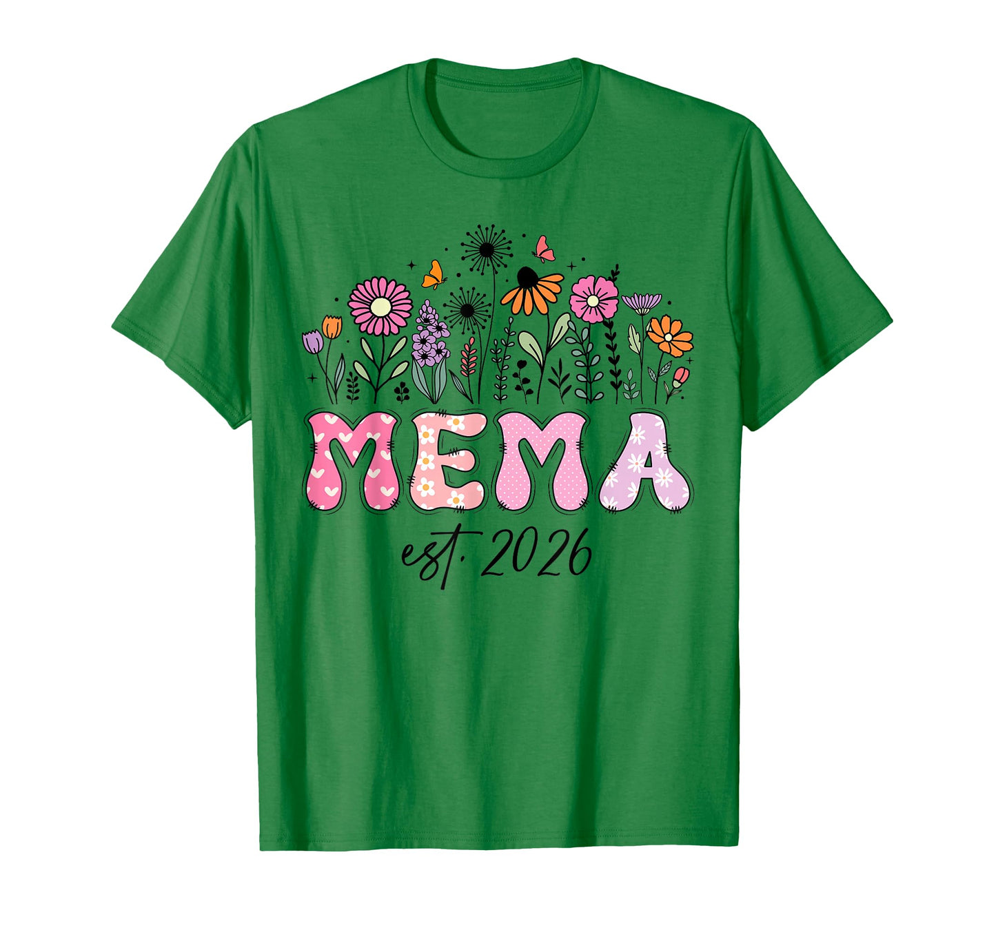 Mema Est. 2026 Pink Wildflower Promoted to Mema T-Shirt