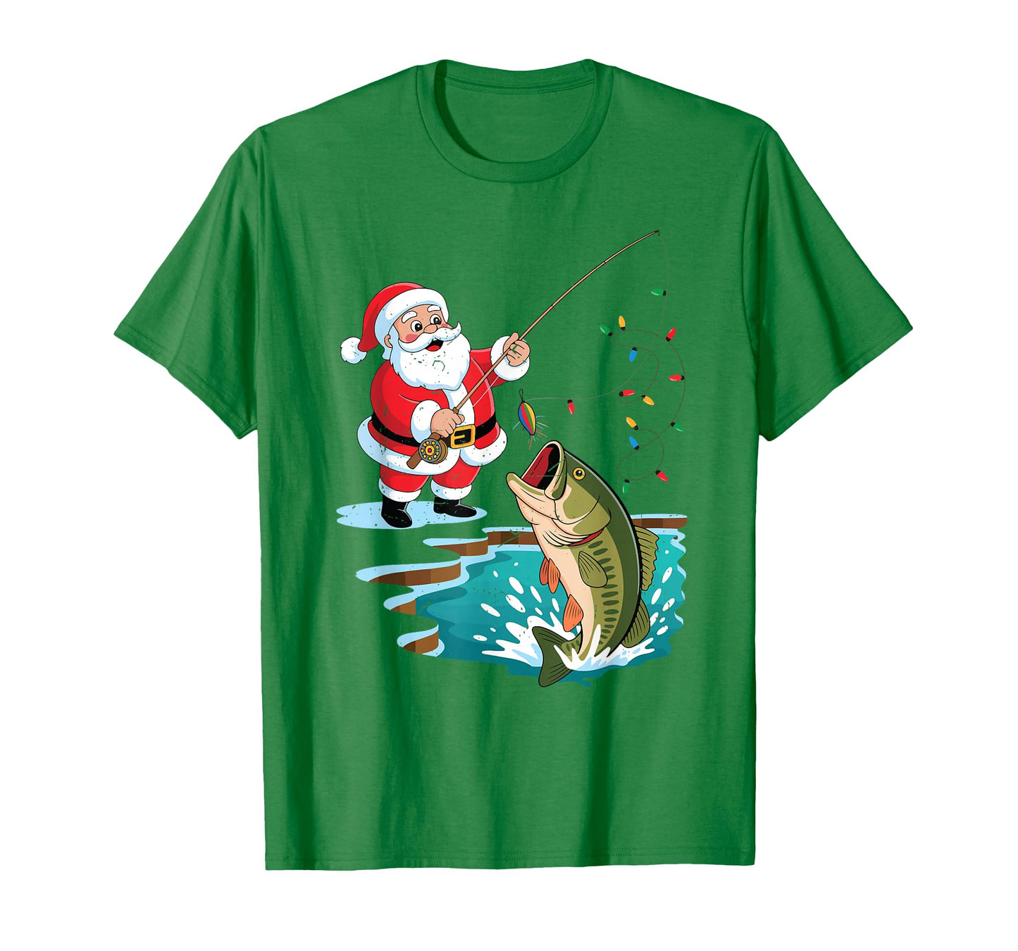 Santa Fishing Lure Bass Fish Christmas Pajamas Boy Toddler T-Shirt