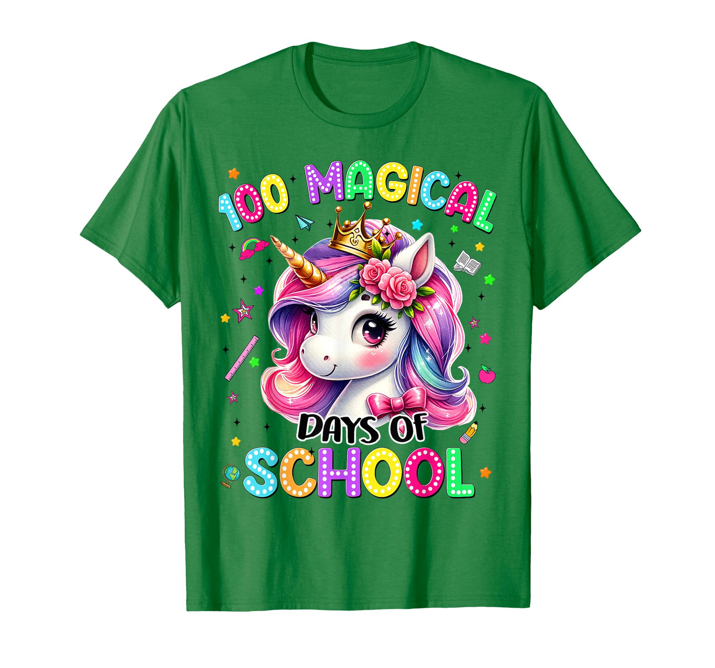100 Magical Day of School Unicorn 100th Teacher Toddler Girl T-Shirt