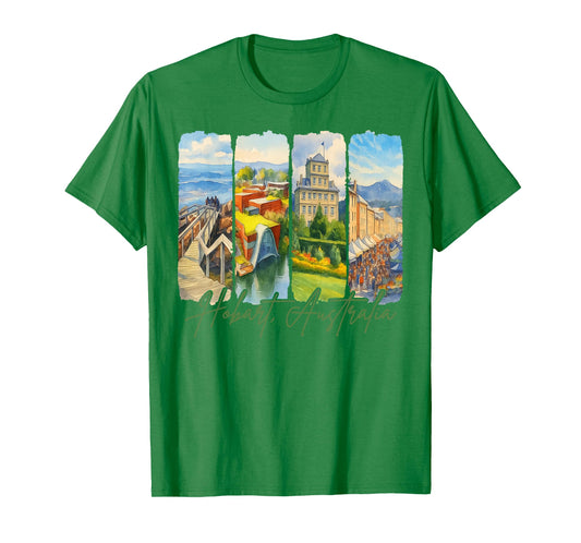 Hobart Australia Traveling Trip Brushstroke Souvenir Vacay T-Shirt