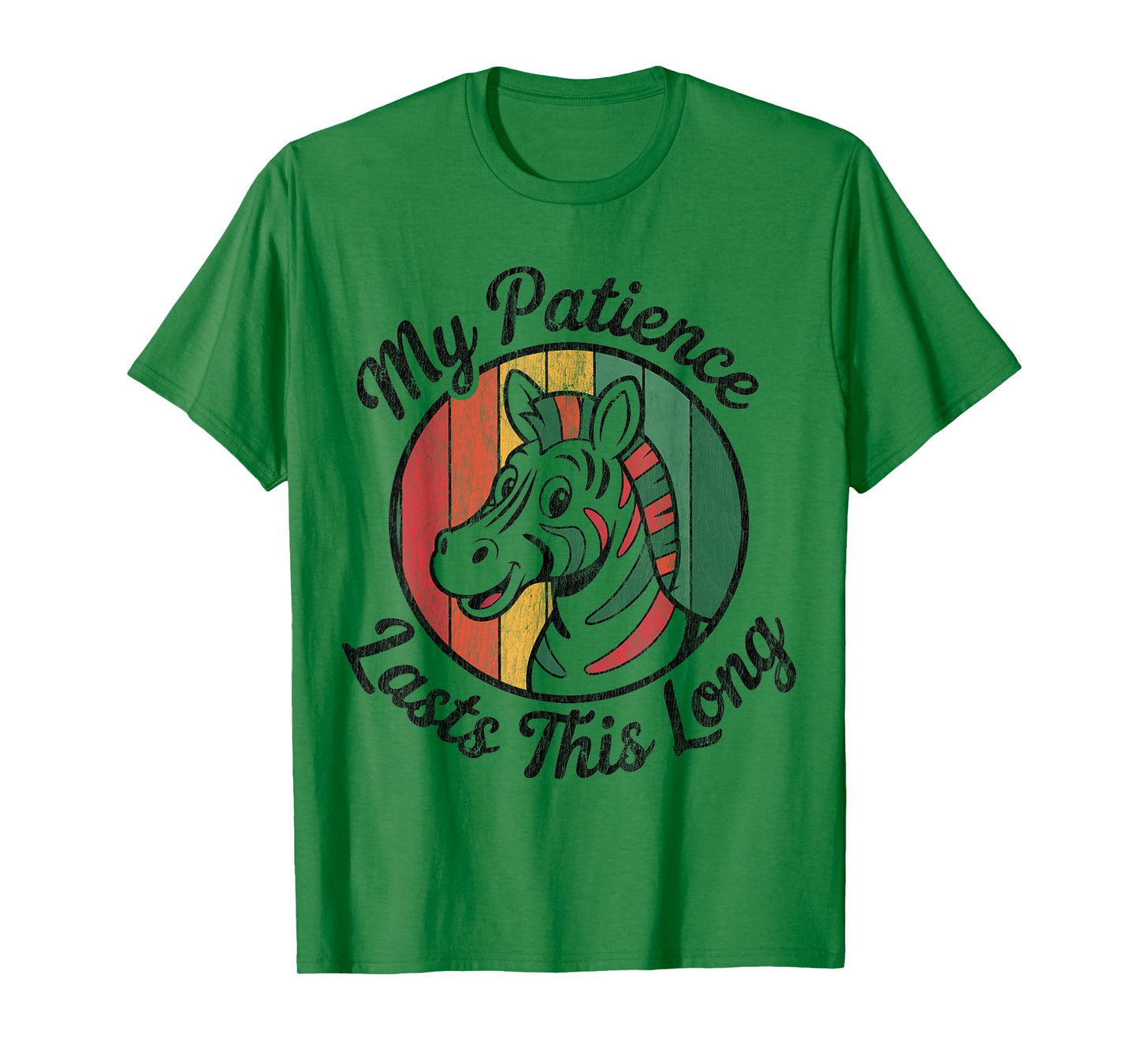 My Patience Lasts This Long Vibrant Retro Zebra Animal Lover T-Shirt