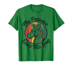 My Patience Lasts This Long Vibrant Retro Zebra Animal Lover T-Shirt