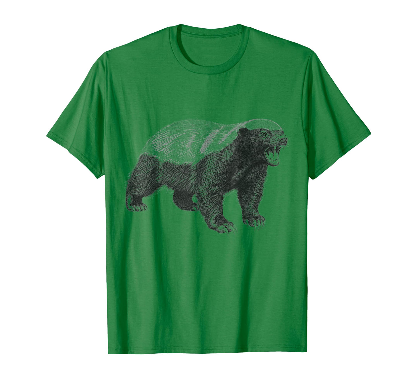 Vintage Honey Badger Drawing Realistic Wildlife Animal Art T-Shirt