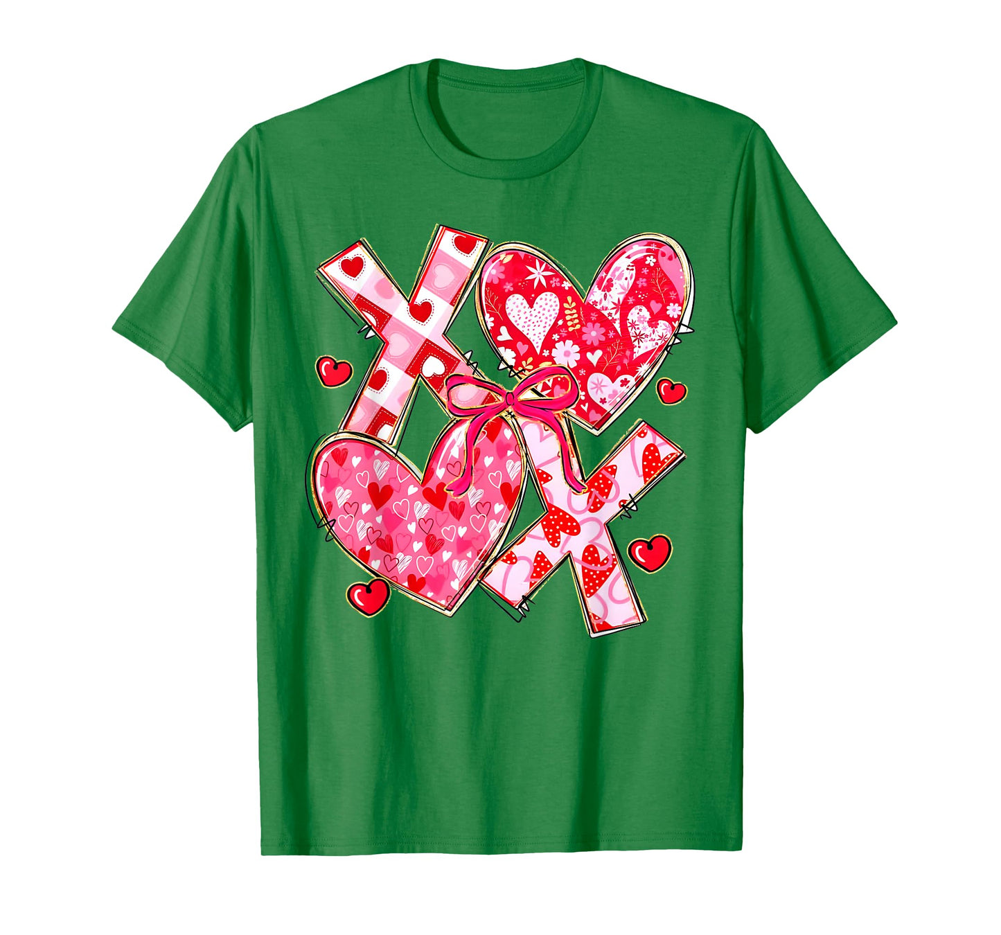 Coquette Valentine XOXO Funny Valentine Bow Hearts Lover T-Shirt