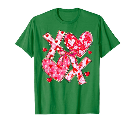Coquette Valentine XOXO Funny Valentine Bow Hearts Lover T-Shirt