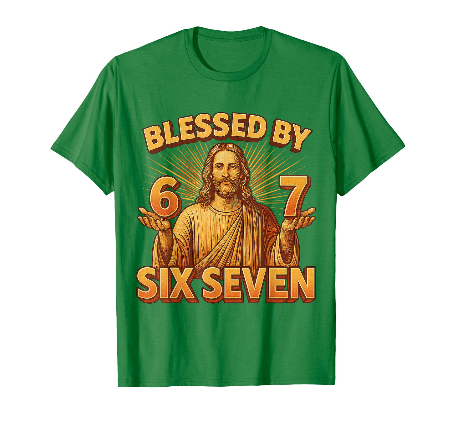 Six Seven Gen Alpha Blessed by 6 7 Jesus 67 Meme Christian T-Shirt