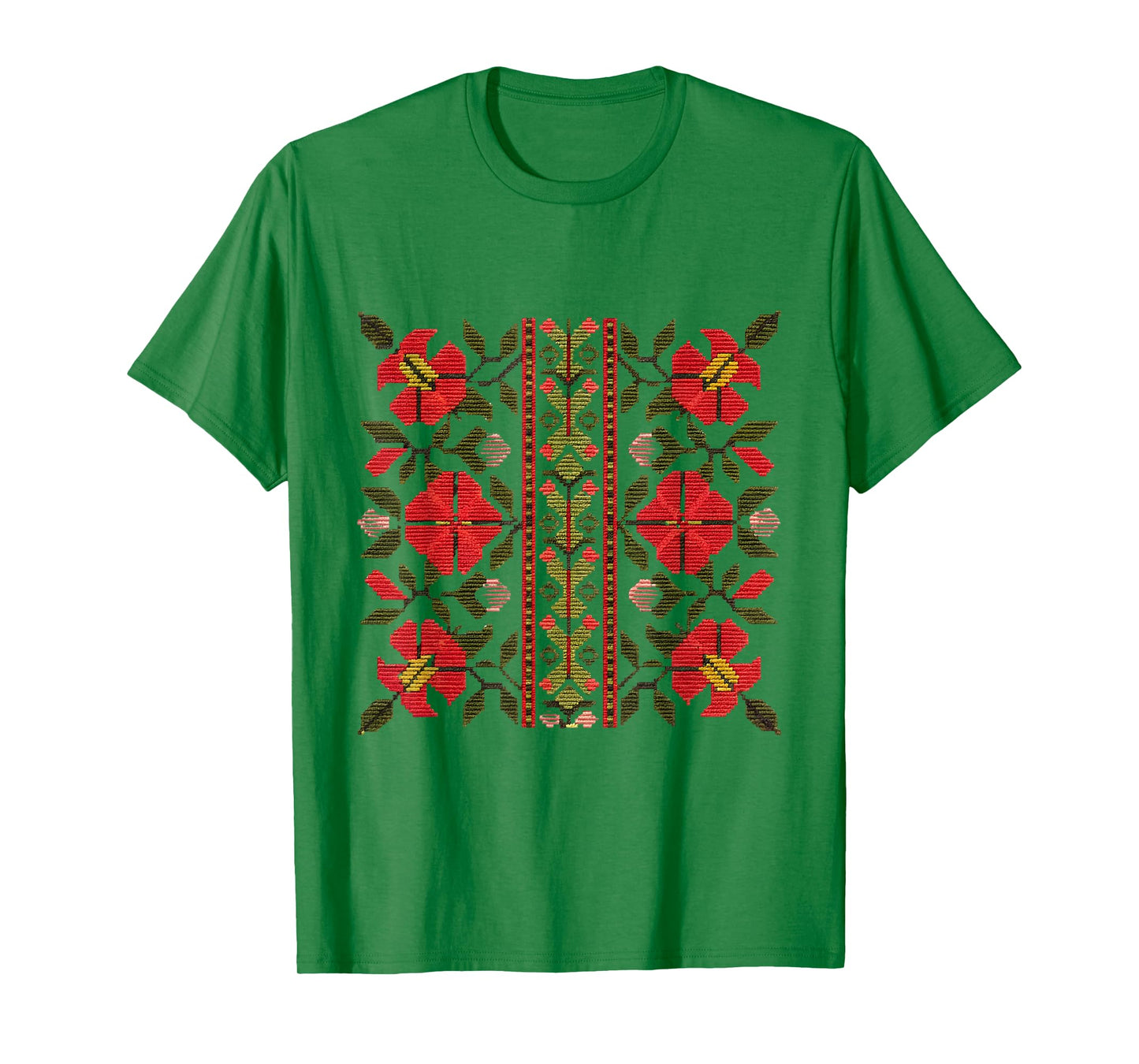 Traditional Bulgarian Shevitsa Floral Pattern T-Shirt