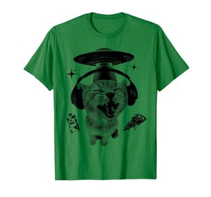 Y2K Alien Cat Meme Retro Silly Cat Vintage Kitty Funny T-Shirt