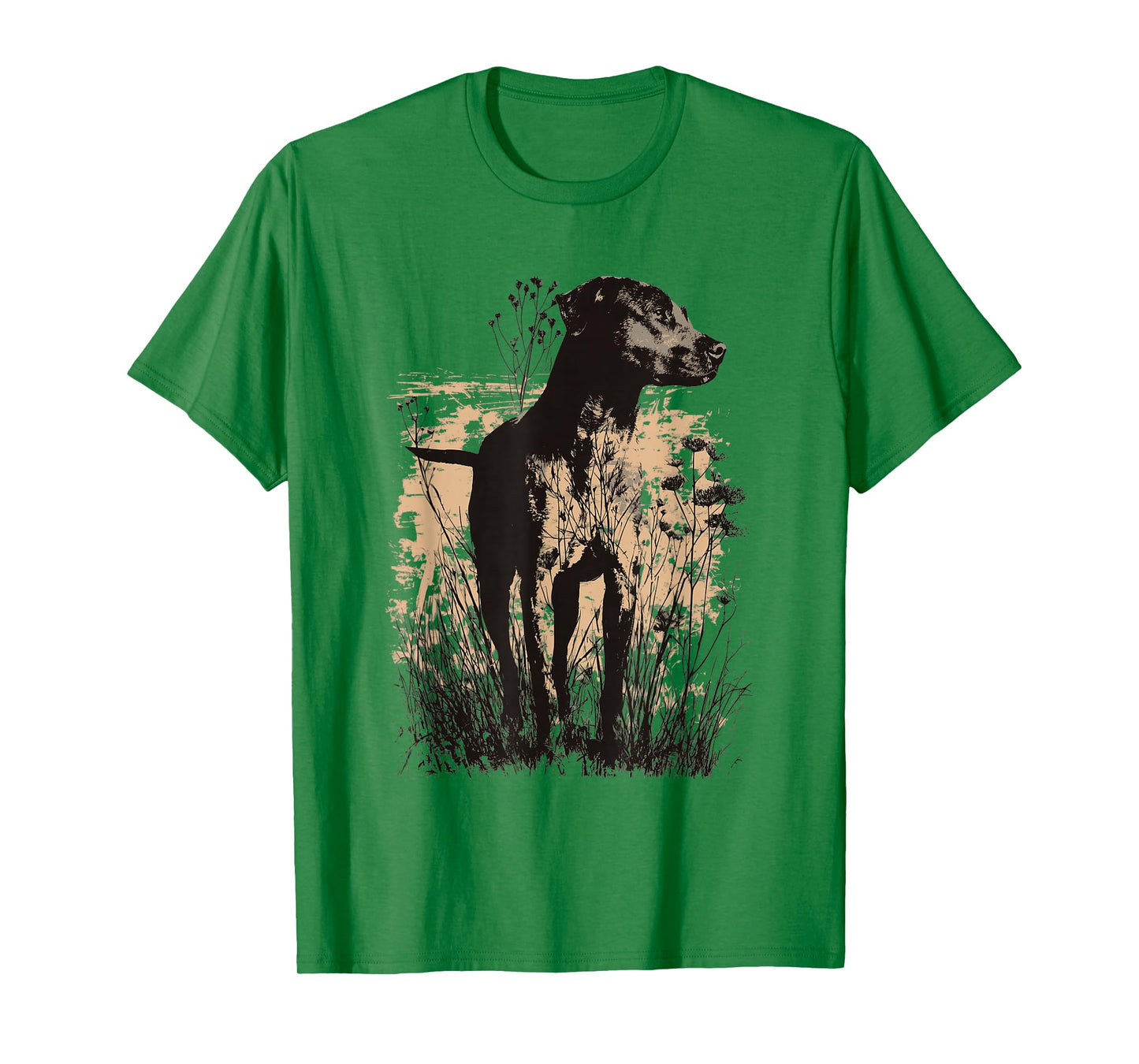 Wild Grass Lab Pit Mix Dog Countryside Art Design T-Shirt