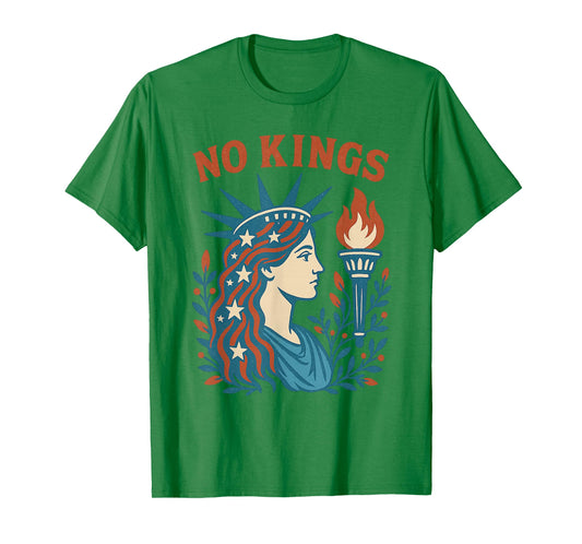 No Kings Retro Patriotic Woman Liberty Political T-Shirt