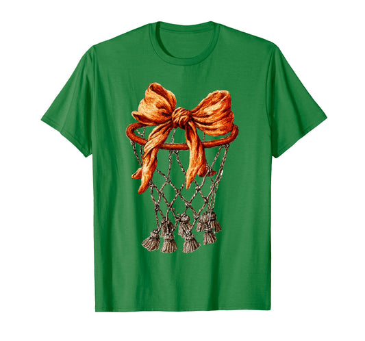 Basketball Hoop Net Coquette Bow Basketball Player Lover T-Shirt
