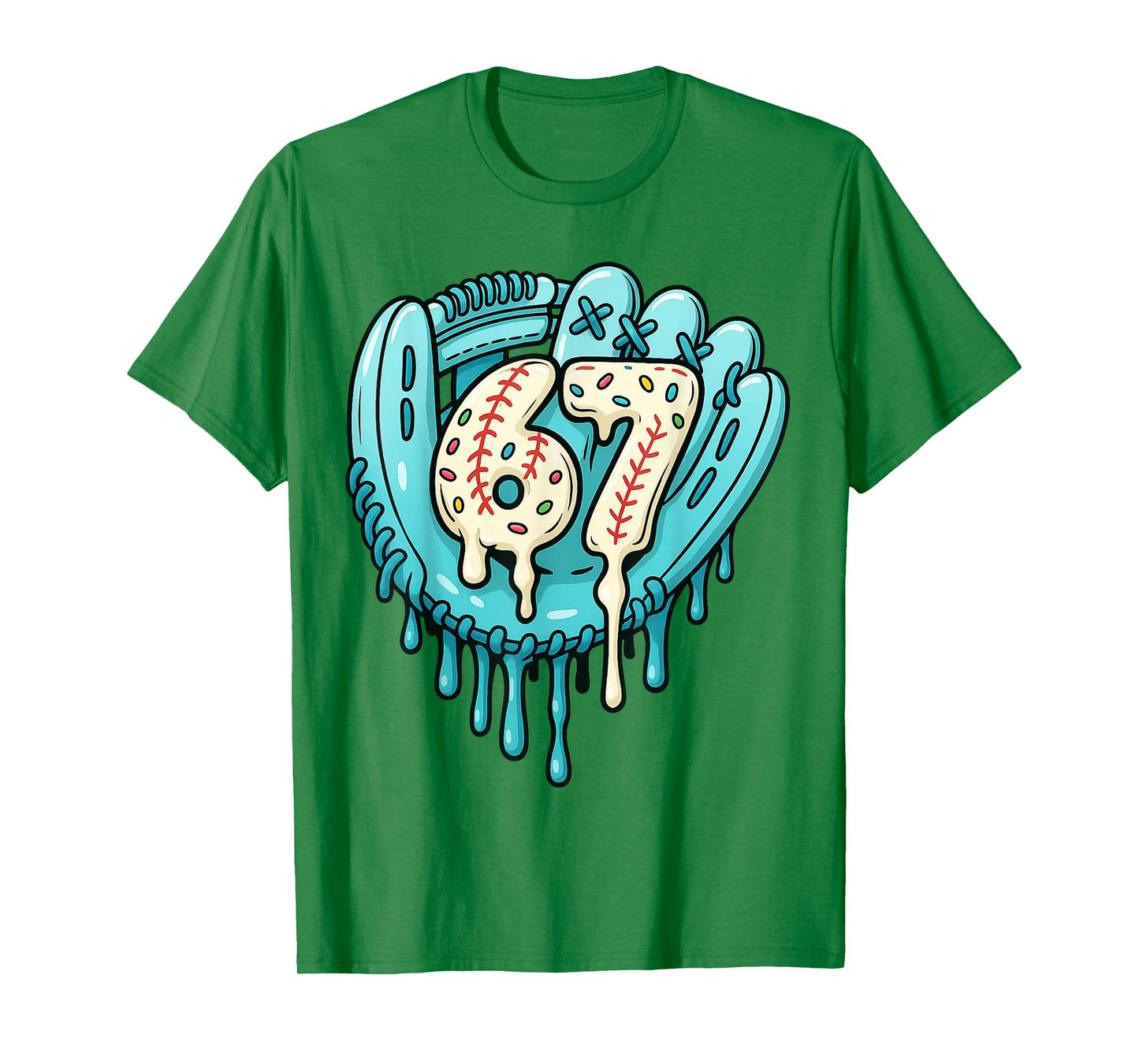 67 Ice Cream Drip Funny Six Seven Baseball T-Shirt
