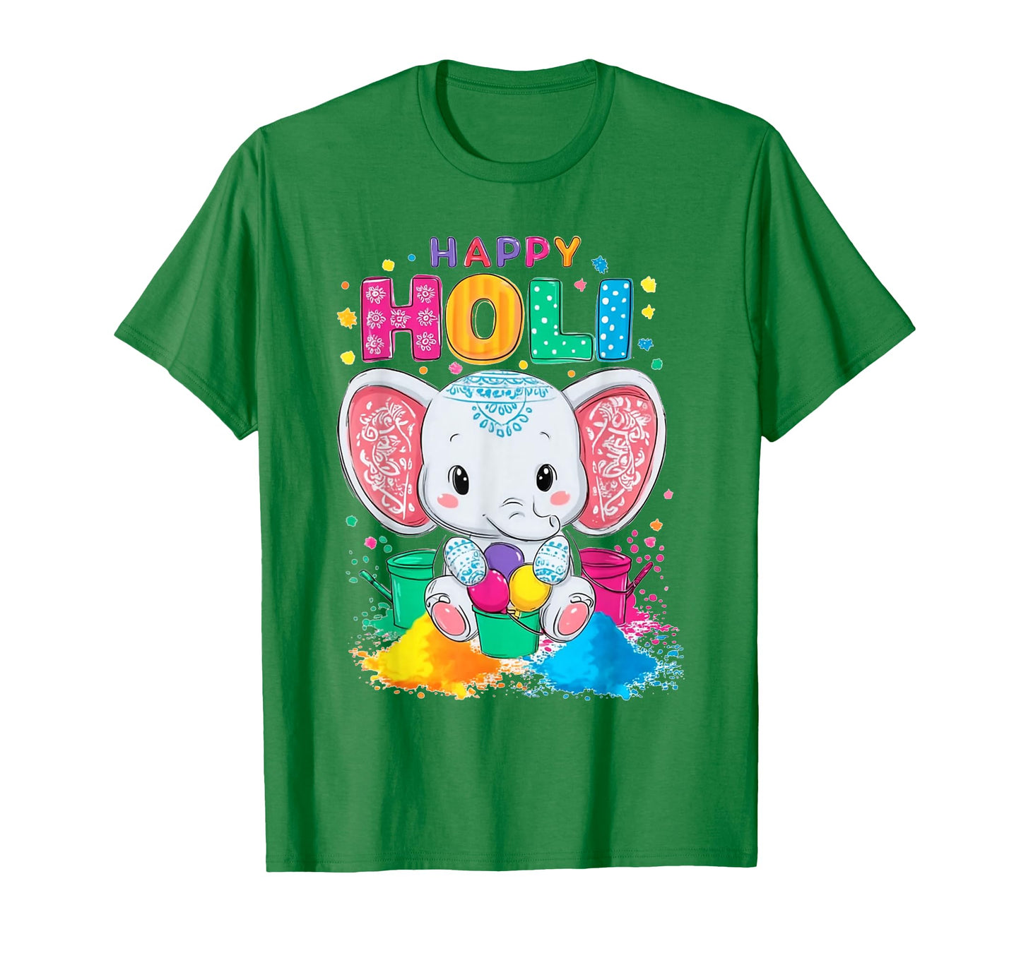 Kids Happy Holi Festival India Color Elephant Hindu Gifts T-Shirt