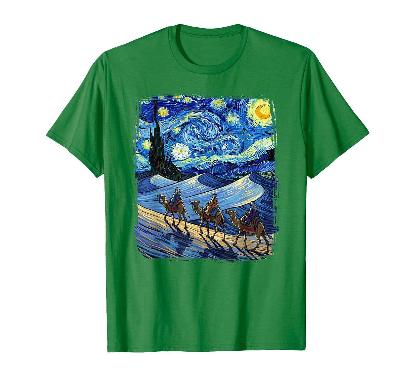 Three Kings Christmas Wise Men Holiday Van Gogh Starry Night T-Shirt