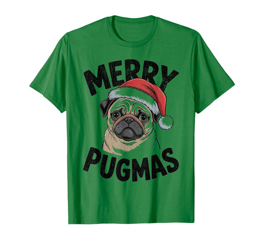 Merry Pugmas Christmas Dog Santa Pug Xmas T-Shirt
