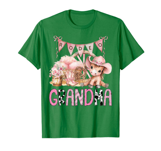 Rodeo Grandma Pink Cowgirl Coquette 1St Birthday Girl T-Shirt