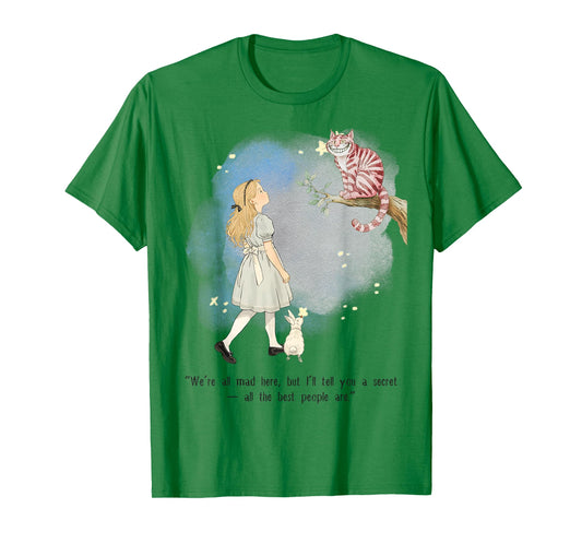 Alice Adventures Retro Children's Vintage Book Day Girls T-Shirt