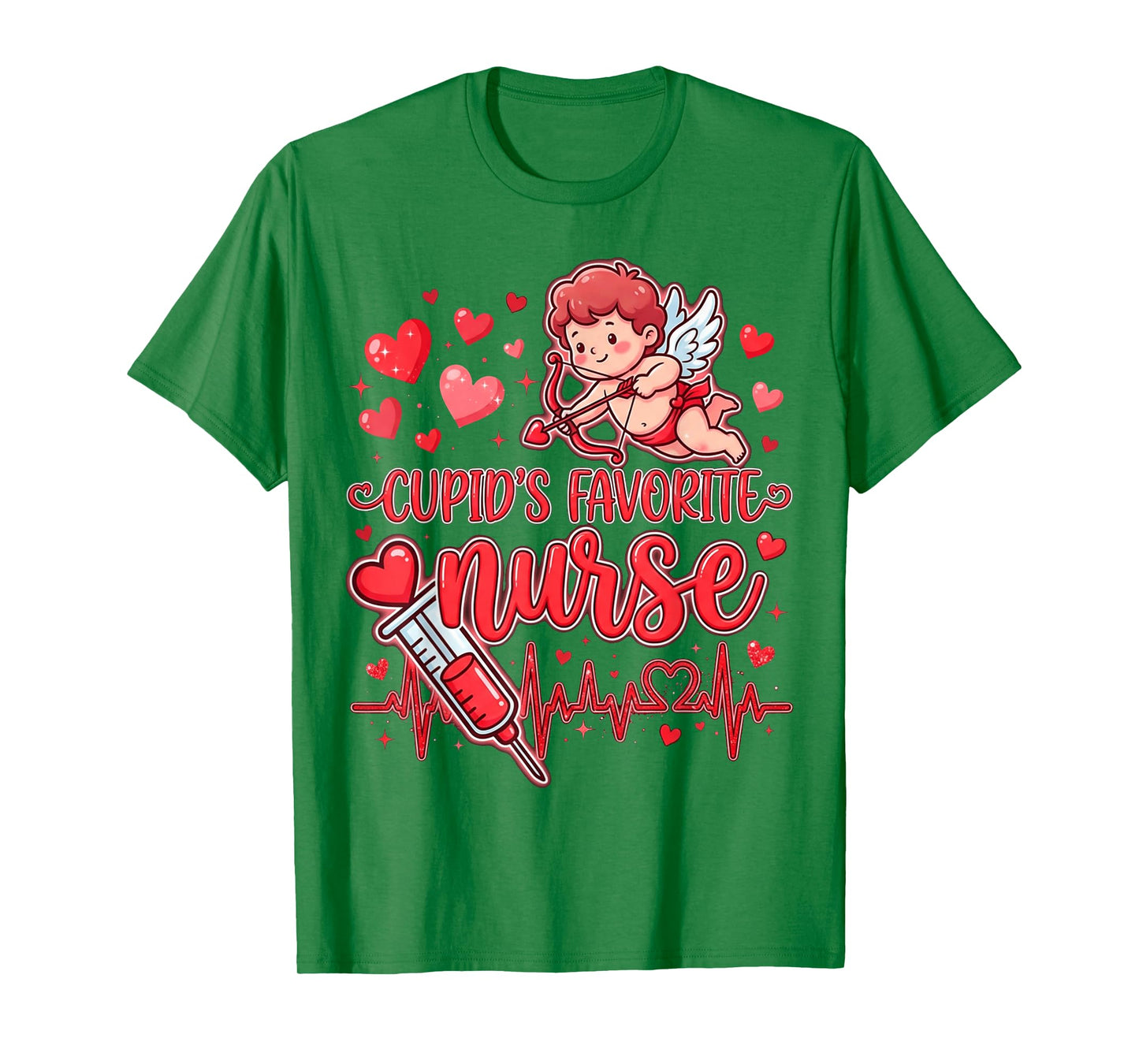 Cute Cupid’s Favorite Nurse Valentine Nursing Hearts Nurses T-Shirt