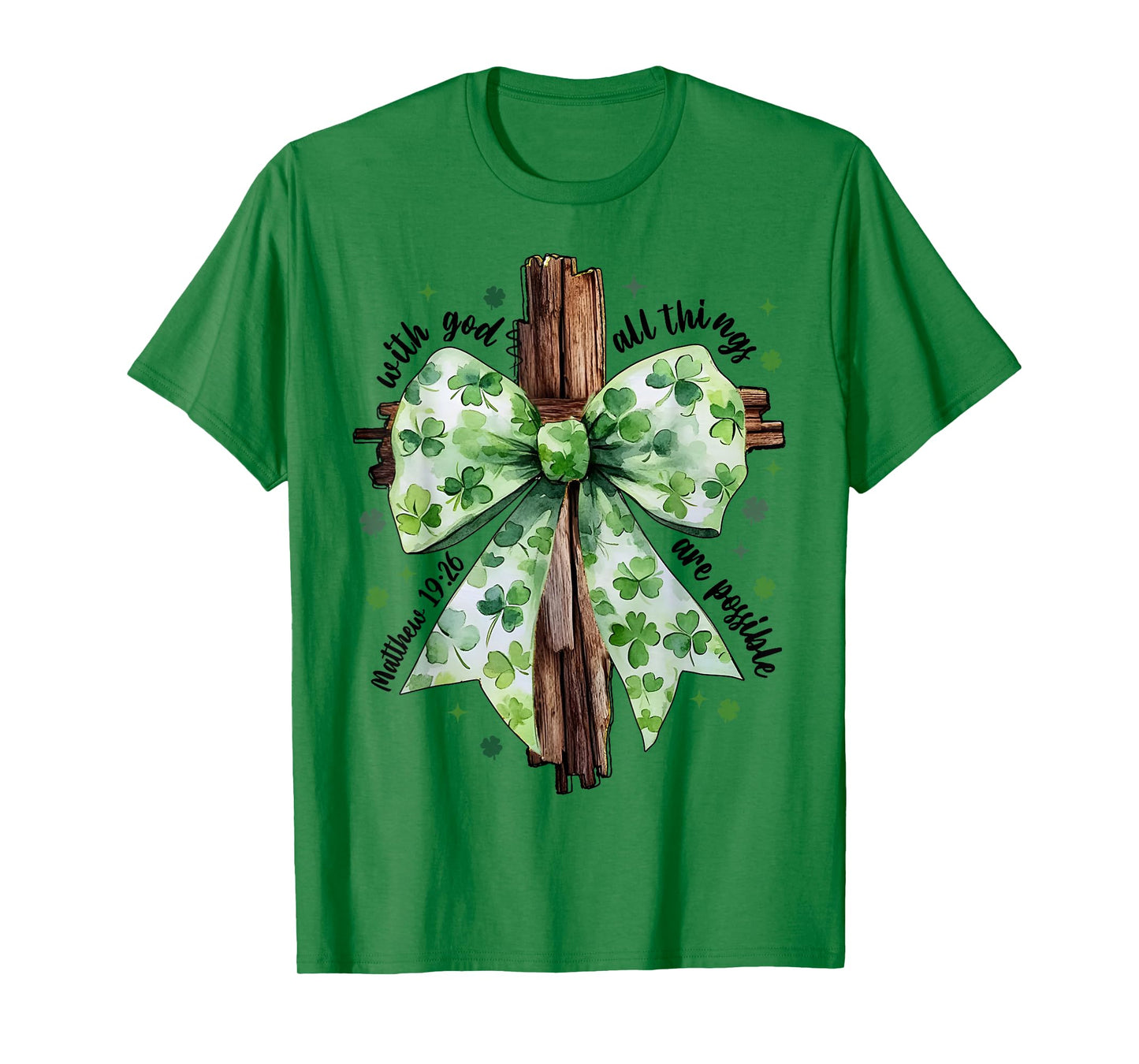 St. Patrick's Day Christian Faith Clover Shamrock Verse T-Shirt