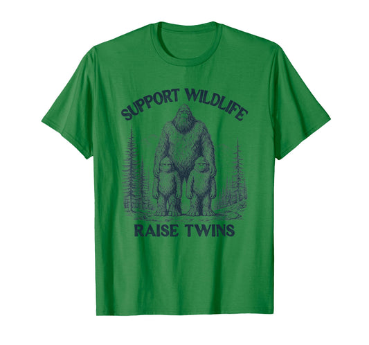 Twin Parent Mom Dad of Twins Support Wildlife Raise Twins T-Shirt