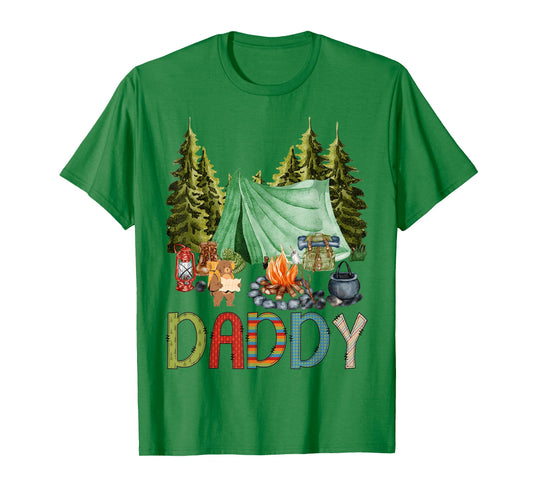 Daddy of The Happy Camper 1st Birthday Bear Camping T-Shirt