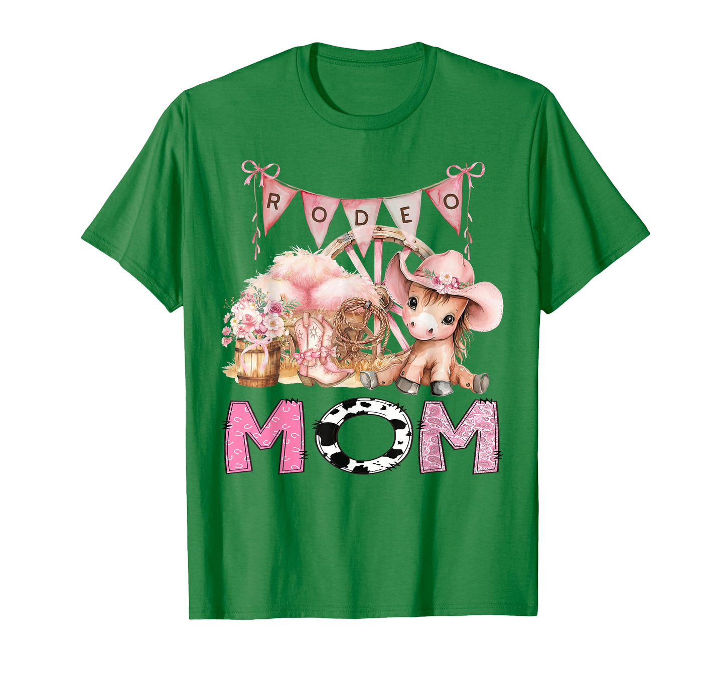Rodeo Mom Pink Cowgirl Coquette 1St Birthday Girl T-Shirt