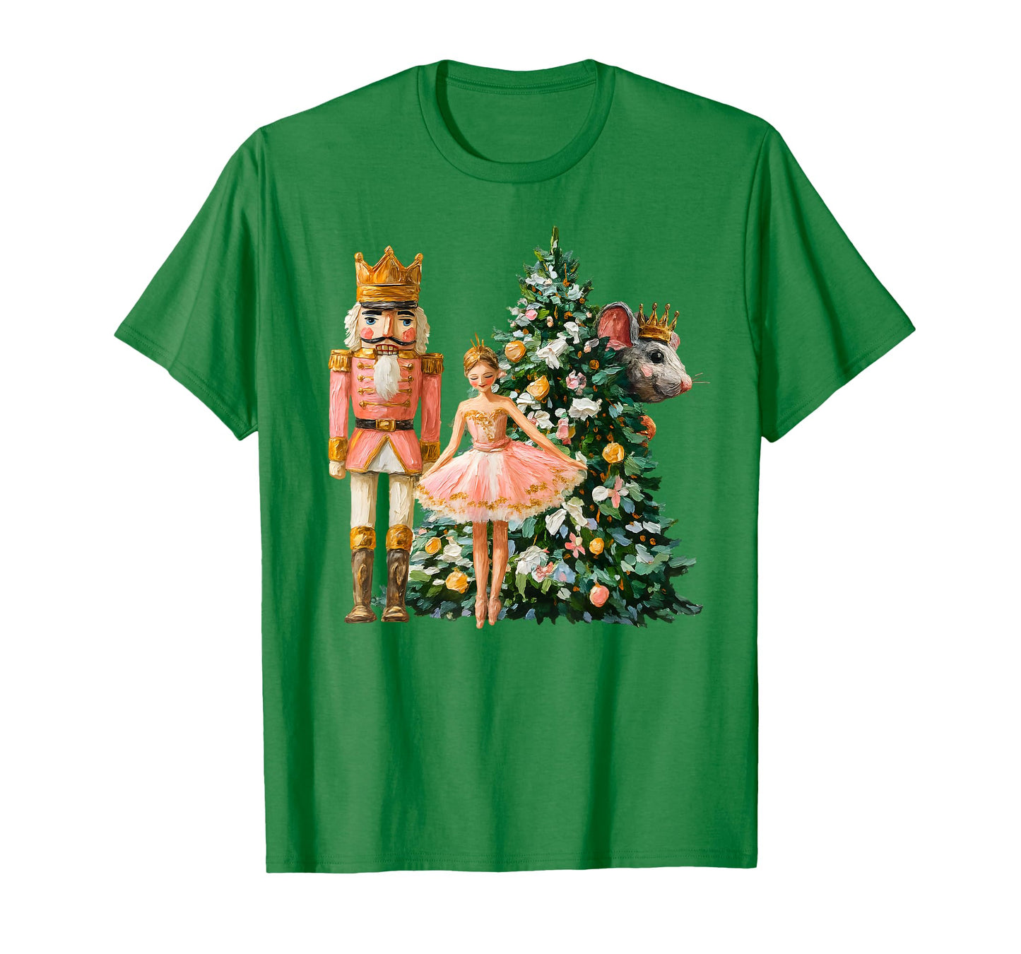 Retro Nutcracker Ballet Pink Christmas Xmas Vibes Women Kids T-Shirt
