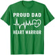 Proud Dad of a Heart Warrior CHD Awareness Wear Red T-Shirt - T-Shirt | Irish Green