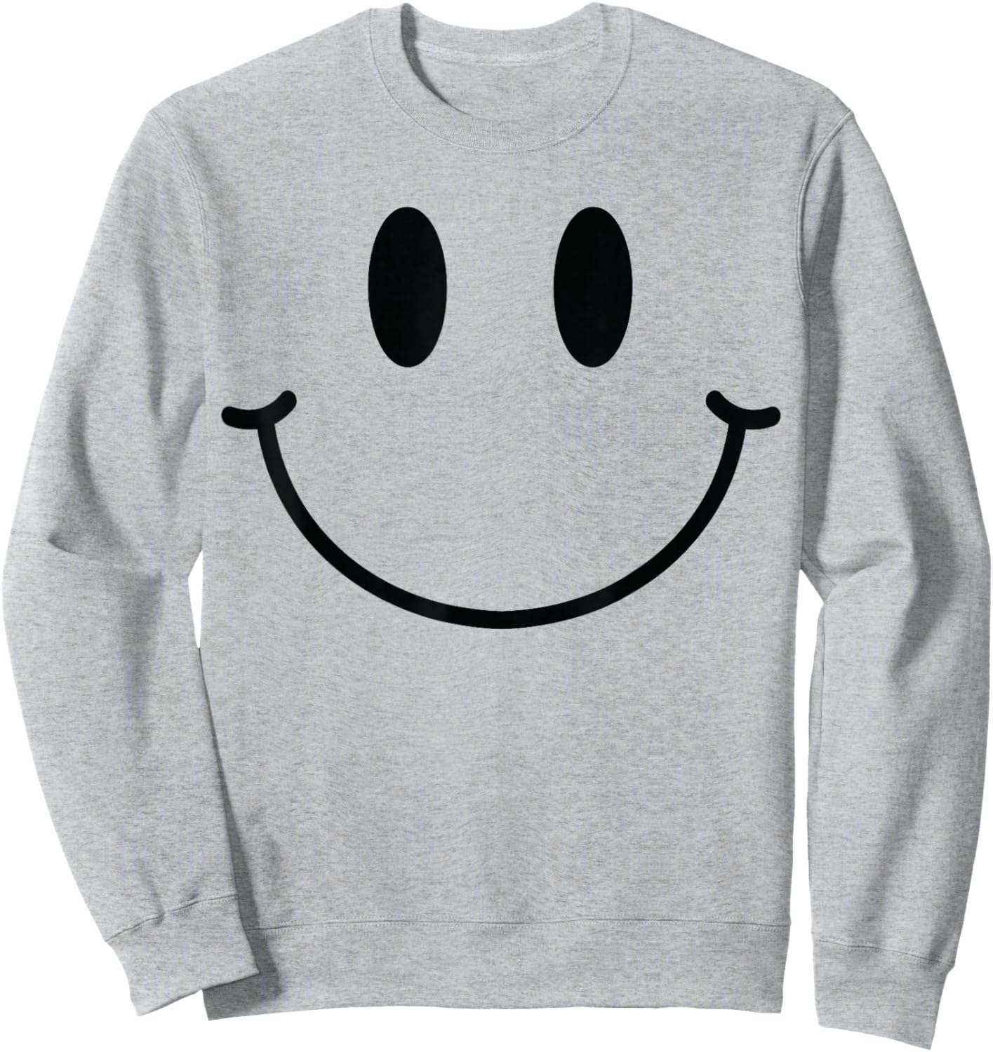 70s Yellow Smile Face Happy Smiling Face Funny Retro Sweatshirt - Sweatshirt | Ash